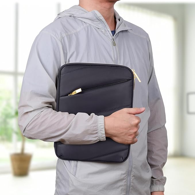 9-11 Inch Carrying Sleeve, Puffy Tablet Case Bag for iPad Pro 11-in (M5), iPad 10.9 (10th Gen), iPad Air 11-in (M2), Galaxy Tab S9/S8, Kindle scrible 2025 (Puffy Black, 9-11)