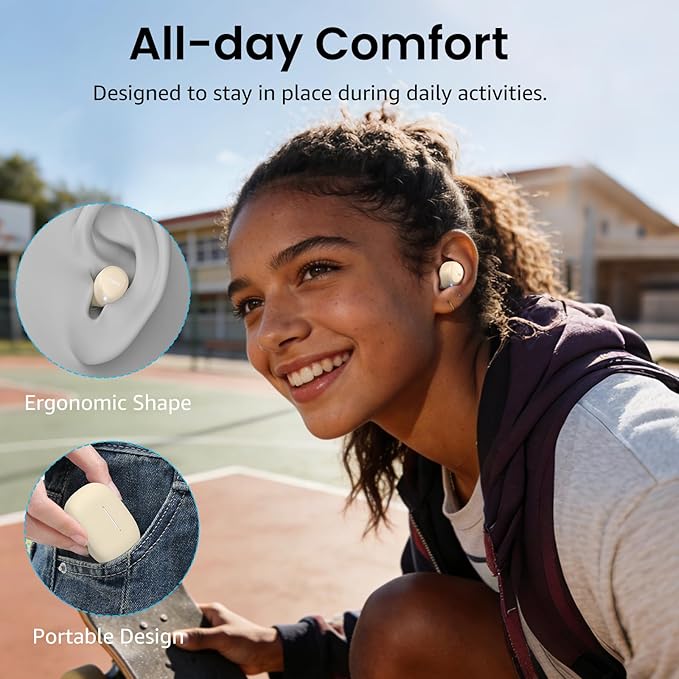 TOZO A1 Wireless Earbuds Bluetooth 5.3 Light Weight in Ear IPX5 Waterproof Headphones 2 Mic for AI Calls, Immersive Premium Sound Bass Headset with Charging Case, 32 Presets EQ Customization via App
