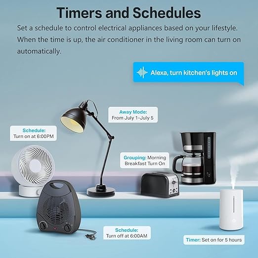 Jinvoo Matter Smart Plug, Wireless Plug, Smart Socket, Alexa Socket, Compatible with Apple Home, Alexa, Google, and SmartThingss SSmart Home Automation Systems, 2 Packs