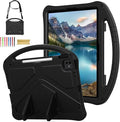 Kids Case for Apple iPad Air 13 M4 M3 M2 2026 2025 2024/ iPad Pro 13 M5 M4 2025 2024/ Pro 12.9" 2022/2021/2020/2018, EVA Shockproof Handle Kickstand Lightweight Cover with Shoulder Strap, Black