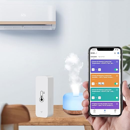 WiFi Hygrometer Thermometer Sensor for Home, Indoor Outdoor Wireless Temperature Humidity Sensor Monitor with Remote App Notification Alert, Work with Tuya app, for Home Greenhouse (2-Pack)