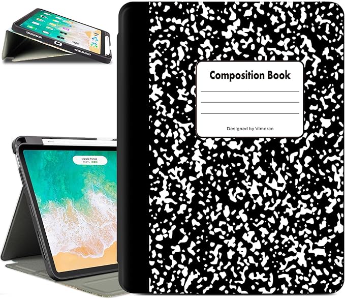 Vimorco for iPad Air 11 Inch Case M4 2026, for iPad Air 5th/4th Gen Cases 10.9-inch, Fit iPad Pro 11 Inch Case 4th/3rd/2nd/1st Generation,Pencil Holder/4 Viewing Stands/Typing Stand,Black Dot Notebook
