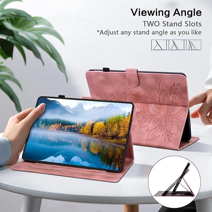 Case for iPad mini 7 2024 A17 Pro/iPad mini 6 2021 8,3 inch, Auto Wake/Sleep Supports Pencil Pro and Pencil(USB-C) Magnetic Clasp Stand, Pink