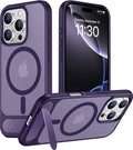 Magnetic Compatible with iPhone 16 Pro Max Case, [Built-in Invisible Kickstand][Compatible with MagSafe] [Military Grade Shockproof] Slim Translucent Matte Phone Case for iPhone 16 Pro Max 6.9"