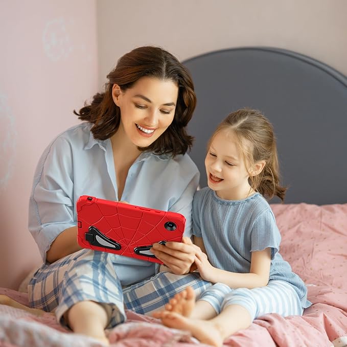 AKABEILA Compatible with Samsung Galaxy Tab A11+ 2025 11 inch Tablet Case，Lightweight Shockproof Rugged Protective Cover with Kickstand for Kids Children Boys Babies Red Black