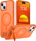 Magnetic Compatible with iPhone 15 Plus Case & iPhone 14 Plus Case, [Built-in Invisible Kickstand][Compatible with MagSafe][Military Grade Shockproof] Slim Translucent Matte Phone Case 6.7"