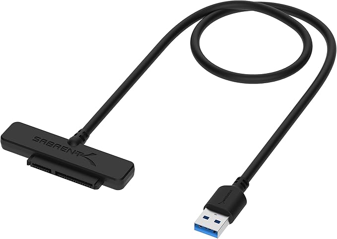 SABRENT USB 3.0 to 2.5” SATA Adapter Cable for SSD & Laptop HDD, UASP Support, 5Gbps Data Transfer, USB-Powered (No External Power), Compatible with SATA I/II/III Drives (EC-SSHD)