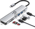 USB C Hub 7-in-1 Multi-Port Adapter, 4K HDMI Dongle, 100W PD, USB 3.0/2.0 Ports, SD/TF Card Reader, USB-C Docking Station for MacBook Mac Pro/Air, Dell XPS, HP, Lenovo Thinkpad