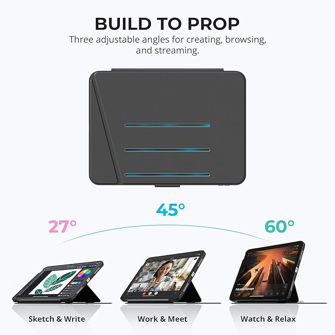 Proper iPad Case 10th & 11th Generation (A16) with Dual Pencil Holder - Secure Pouch + Magnetic Side - 10.9 Inch Folio Cover, Multi-Angle Portrait Stand & Fridge Mount