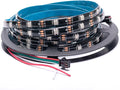 WS2812B LED Strip Individual Addressable Light Full Color SMD 5050 RGB Pixel Strip DC5V (30Pixels/m 150Pixels 16.4FT 150LEDS Waterproof IP65, Black PCB)