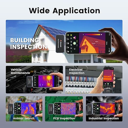 RT100 Thermal Camera for iPhone Series & iPads, 512 x 384 Super Resolution, 256 x 192 IR Resolution Infrared Camera, 25Hz Thermal Imaging Camera with -4°F~1022°F Temp Range, Temperature Alarm