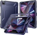 Soke Case for iPad Pro 11 Inch 2022/2021/2020/2018/iPad Air 5th/4th Generation,Built-in Screen Protector - Support 2nd Apple Pencil Charging - Heavy Duty Rugged Protective Kickstand Case - Navy