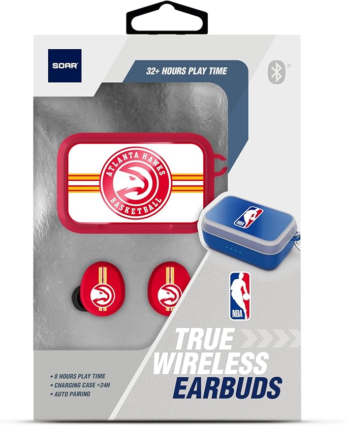 SOAR NBA Wireless Sport Earbuds: Comfortable Fit & Convenient Charging