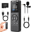 Tonfarb 64GB Digital Voice Recorder with Playback,Audio Recording Device for Lectures Meeting/Classes/Interviews,Tape Recorder with Voice Activated,Password,Noise Reduction,A-B Repeat,MP3 Player Etc
