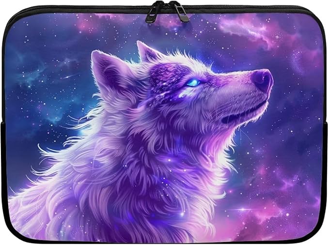 Galaxy Wolf Laptop Protective Sleeve for Women Men Computer Sleeve 12 inch Laptop Case Bag Portable Computer Carrying Case Suitable GITS for Teens Boys Tablet Bags Purple