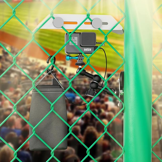 Magnetic Fence Mount for Mevo Start, GoPro, iPhone and Action Cameras - Mevo Camera Mount Streaming Kit for Game Changer Recording Baseball Games