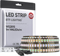 BTF-LIGHTING WS2815 (Upgraded WS2812B) LED Strip Light,UL Listed,3.2FT 144 LED/Pixels,Flexible Chasing RGB,Dual Signal Individually Addressable,5050SMD,3M Tape,DC12V IP30(No Adapter or Controller)