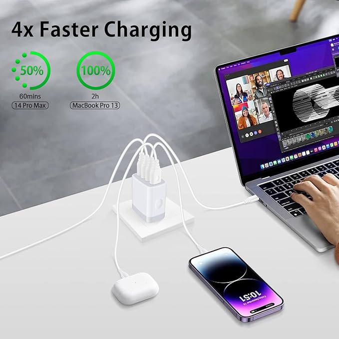USB Wall Charger Plug,2-Pack Charger Block Charging Cube Fast Charging Box Multi Plug Outlet Power Adapter Chargerr for iPhone 17 16 15 14 13 12 11 Pro Max SE XR XS X 8 7,Samsung Galaxy,Google Pixel