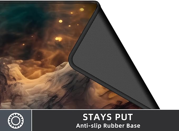 Rinaze Large Gaming Mouse Pad Desk Mat with Superior Micro-Weave Cloth, XXL Big Mousepad with Stitched Edges, Anti-Slip Desk Keyboard Pad for Gaming, Office and Home