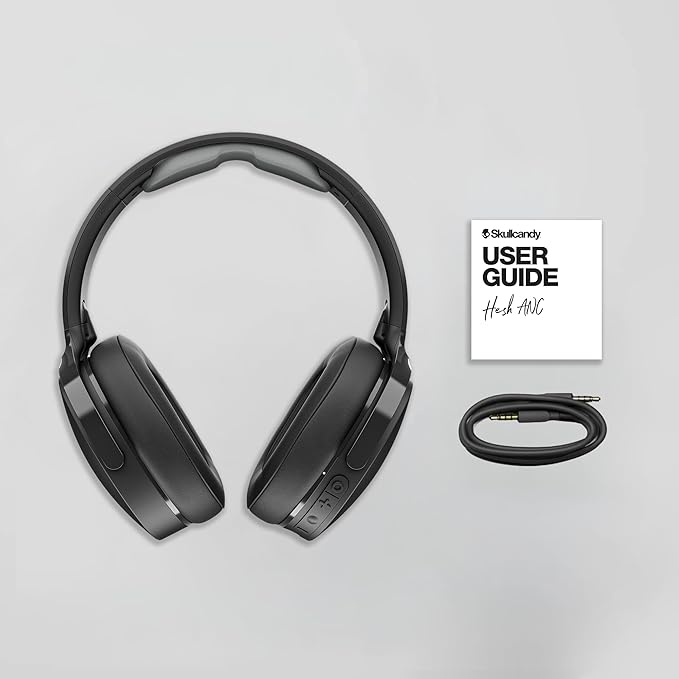 Skullcandy Hesh ANC Wireless Over-Ear Bluetooth Headphones, Active Noise Cancelling, Up to 22 Hrs Battery, Foldable Lightweight Design, Microphone for iPhone Android - Preppy Sage