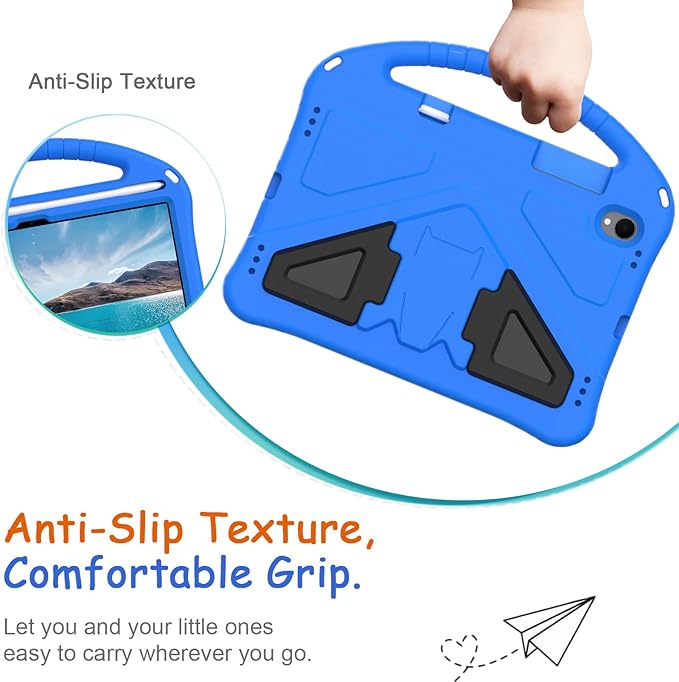 Kids Case for Samsung Galaxy Tab S11 2025 11" Tablet, Techcircle Light Weight Shock Proof EVA Foam Handle Rugged Stand Protective Case, Blue