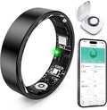 Smart Ring with Sleep Monitoring, Step Counting, Heart Rate, Blood Oxygen for iOS and Android, No Subscription Fee, IP68 Waterproof Health Tracker (Black, 7)