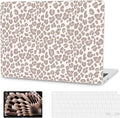 G JGOO Compatible with MacBook Air 13 inch Case 2026 2025-2022 M5 A3449 M4 A3240 M3 A3113 M2 A2681, Plastic Hard Shell for MacBook Air 13.6 inch Case +Keyboard Cover + Screen Protector, Leopard