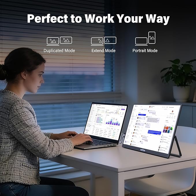 InnoView 15.6" Portable Monitor 60Hz 4K UHD 3840x2160 | 100% sRGB HDR | Travel Monitor with 2 USB-C & HDMI Ports | Second Screen for Laptop Mac PC Xbox PS5 Switch (Includes Adapter)