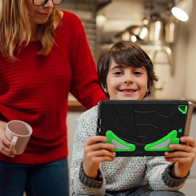 AKABEILA Compatible with Apple iPad 9.7 5th/6th(2017/2018)/iPad Air 2/iPad Pro 9.7 Tablet Case，Lightweight Shockproof Rugged Protective Cover with Kickstand for Kids Children Boys Babies Dark Green