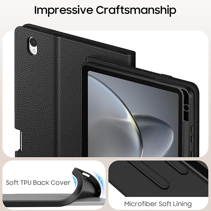 Fintie Case for Samsung Galaxy Tab S11 5G 11 Inch 2025 Model (SM-X730/X736B) with S Pen Holder, Multi-Angle Viewing Soft TPU Back Cover with Pocket, Auto Wake/Sleep, Black