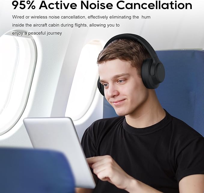 Srhythm NiceComfort 15 (2nd Gen) Hybrid Noise Cancelling Wireless Headphones,Bluetooth 6.0,with Low Latency,Spatial Audio,ENC,120Hrs