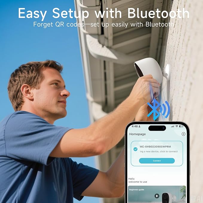 5G/2.4G WiFi Security Camera Outdoor Wireless, 2K Outdoor Wireless Cameras for Home Security with AI Detection, Siren, Color Night Vision, IP66 Waterproof, 2-Way Audio, Works Alexa& W1 1PC W