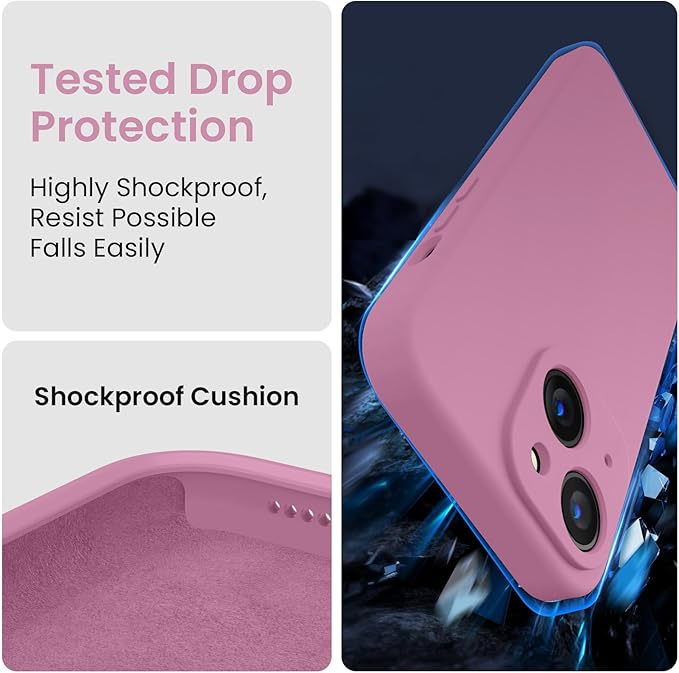 FireNova Designed for iPhone 15 Case, Silicone Upgraded [Camera Protection] Phone Case, Soft Anti-Scratch Microfiber Lining Inside, 6.1 inch, Lilac Purple