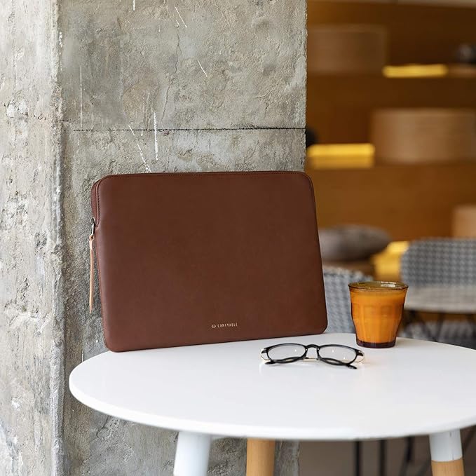 Comfyable Tablet Sleeve Compatible with iPad Air 11" M4 2026, iPad Pro 11 Inch M5 & Smart/Magic Keyboard with Pencil Holder-PU Leather Bag Water-Resistant Slim Case - Brown
