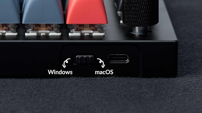 Keychron Q11 QMK/VIA TKL Split Keyboard Ergonomic, 91 Keys 75% Layout Wired Mechanical Gaming Keyboard Mac & Windows with Full Alu Frame, PBT Keycaps & Knobs, Hot-Swappable Keycrhon Super Red Switch