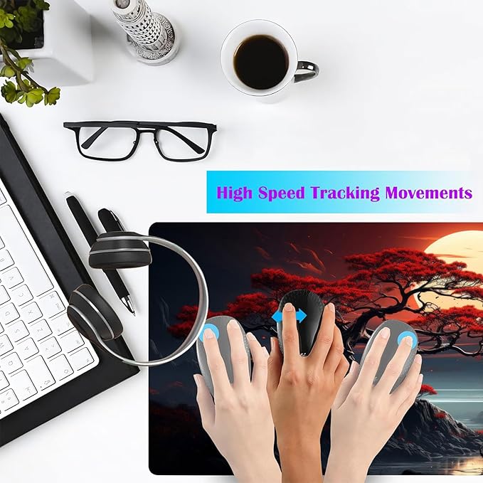 Japanese Dark Canyon Mouse Pad, Large Japanese Desk Mat, XXL Anime Gaming Keyboard Mat, Non-Slip Rubber Base & Stitched Edges, Big Extended Desk Protector for Home Office, 31.5”x15.7”