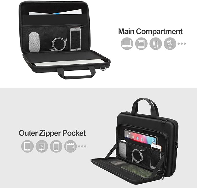 MOSISO Laptop Bag for Men,18-18.5 inch Computer Bag Compatible with ASUS Gaming Monitor HP Dell Lenovo Notebook, Hard Shell Laptop Case with Front Pocket&Shoulder Strap, Black