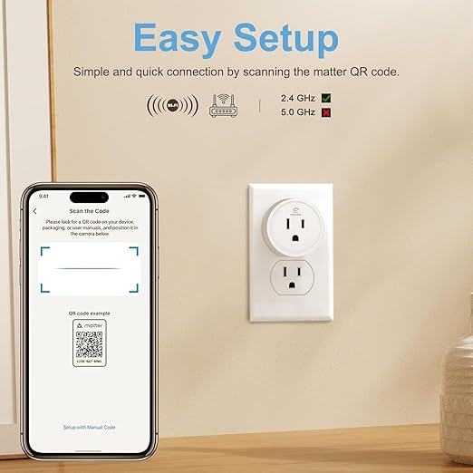 EIGHTREE Matter Smart Plug, Homekit Supported, Hub Required, Smart Plugs That Work with Alexa, Siri & Google Home, WiFi Plug with Remote Control, Timer & Schedule, Matter Smart Home 2.4GHz Wi-Fi Only