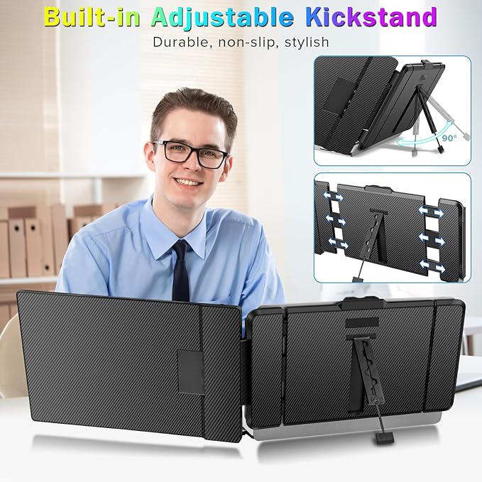 2023 Upgraded S1 14” Portable Monitor for Laptop Screen Extender Monitor 1080P FHD IPS Dual Laptop Monitor Extender Plug and Play Type-C/HDMI for 13-17.3inch Laptop（Windows,Mac,Android, Dex）