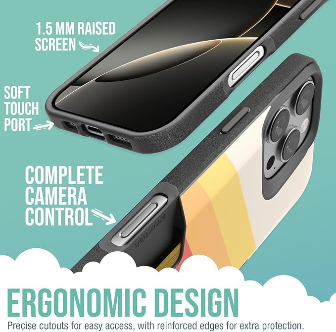 Smartish® iPhone 16 Pro Max Wallet Case - Wallet Slayer Vol. 1 [Slim + Protective] Credit Card Holder - Drop Tested Hidden Credit Card Slot Cover for Apple iPhone 16 Pro Max - Striped Up