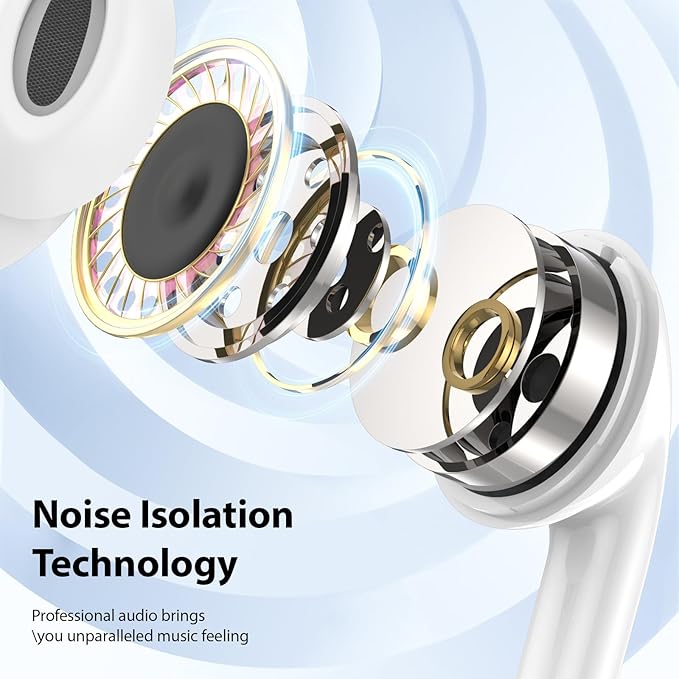 USB C Earbuds Wired USB Type-C Headphones for Apple iPhone 17 16 15 Pro/iPad 10th Generation for Galaxy S26 Pixel 10 Earphones with Microphone Volume Control Noise Isolating HiFi Stereo Headset White