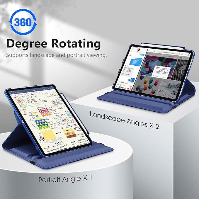 Fintie Rotating Case for iPad Pro 11-inch (4th / 3rd Generation) 2022/2021-360 Degree Swiveling Stand Cover w/Pencil Holder, Auto Sleep/Wake, Also Fit iPad Pro 11" 2nd/1st Gen, Starry Sky