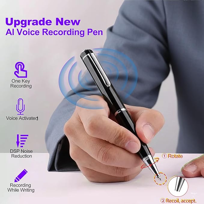 128GB Digital Voice Recorder with Playback for Meetings & Follow-Up, 20H Continuous Recording, MP3 Audio Recorder for Professionals, USB-C Transfer, Windows/Mac Compatible