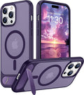 Magnetic Compatible with iPhone 14 Pro Case, [Built-in Invisible Kickstand][Compatible with MagSafe] [Military Grade Shockproof] Slim Translucent Matte Phone Case for iPhone 14 Pro 6.1"