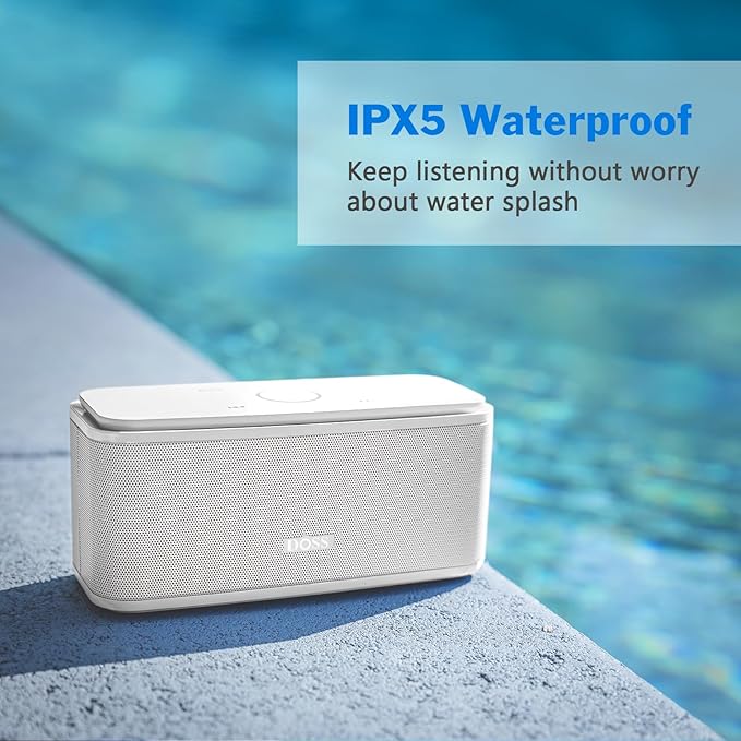 DOSS SoundBox Touch Wireless Bluetooth Speaker-12W HD Sound with Rich Bass, IPX5 Waterproof, 20H Playtime, Handsfree, for Gatherings, Home, Office, Outdoor, Travel-Upgraded