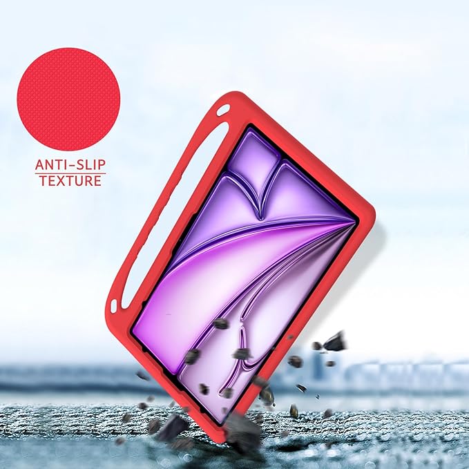 ATOOZ Kids Case for iPad air 13 inch 2024 2025 2026 (M2 M3 M4) / iPad Pro 13 inch (M4 M5), Cover with Shockproof Handle Stand for iPad Pro 13 7th /8th Gen 13" Tablet (Red)