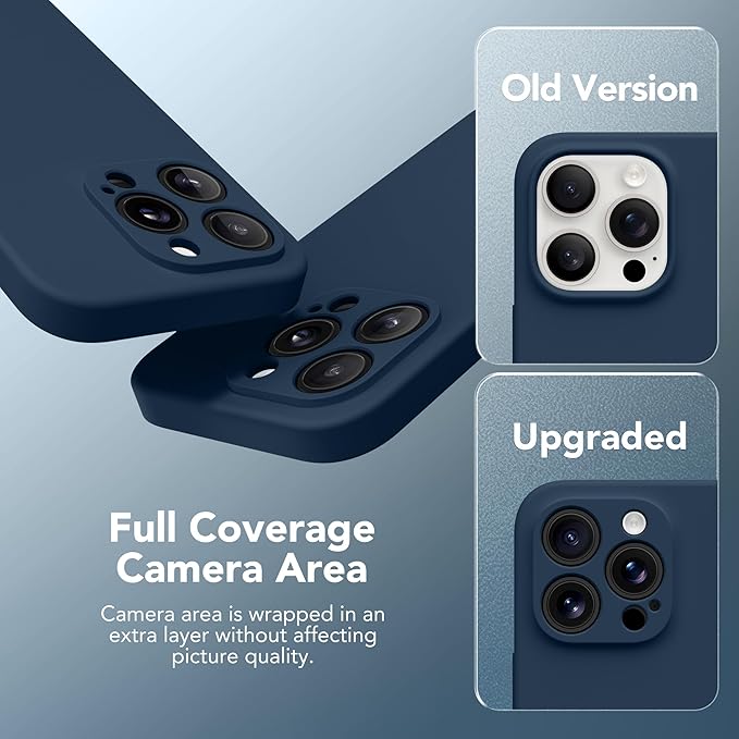 Magnetic for iPhone 15 Pro Max Case, Compatible with MagSafe, [Full Camera Protection][Screen Protector] Silicone Shockproof Protective Phone Case for iPhone 15 Pro Max 6.7", Cobalt Blue