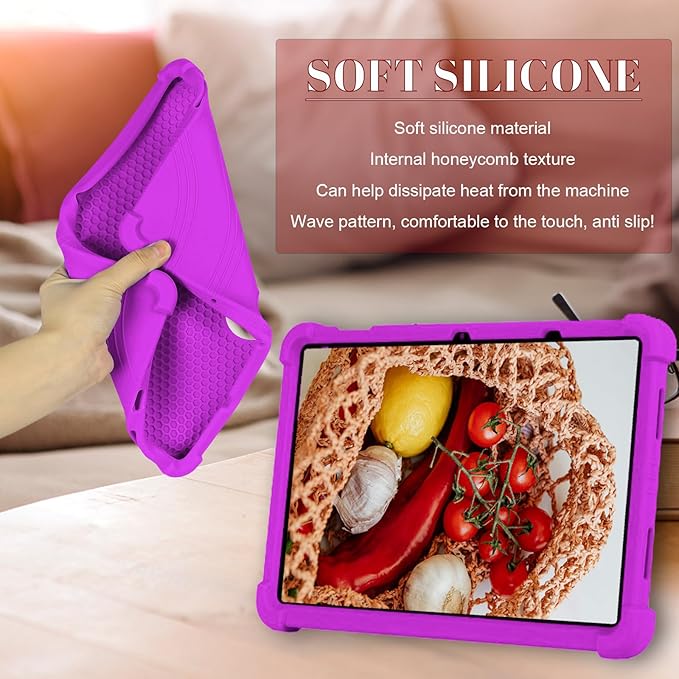 ATOOZ for TCL NXTPAPER 11 Plus Tablet Case 2025 (9649X) with PC Stand Soft Silicone Kids Case for TCL NXTPAPER 11 Plus 11.5 Inch (Purple)