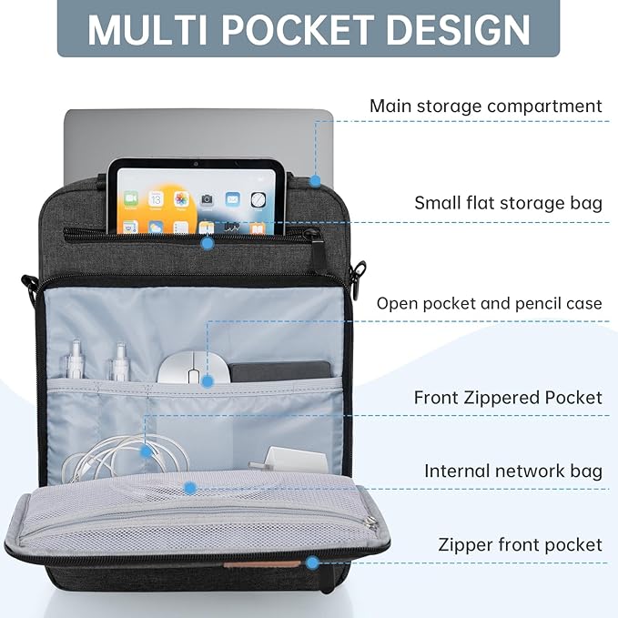 15 inch Laptop Sleeve Bag,Padded Protective Travel Carrying Case for New 15"/15.3" MacBook Air M5 M4 M3 M2 2026-2023,Dell XPS 15 Plus,15 Inch Surface Laptop 7/6/5/4/3,Galaxy Tab S9 Utra 14.6"
