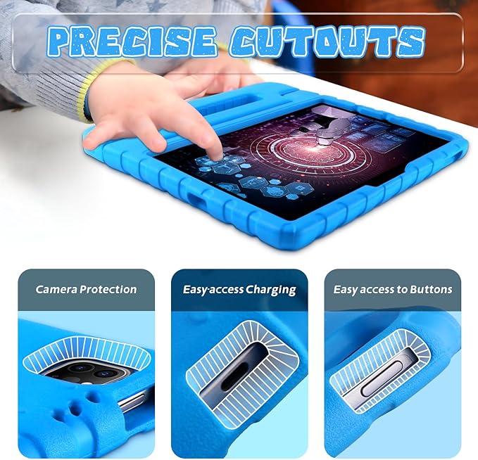 for 2024 iPad Pro 11 inch Case M4 with Pencil Holder, Anti-Slip Handle, Super Protection EVA Kids Proof New Cute Cover for iPad Pro 11-inch (M4) 5th Generation, Blue
